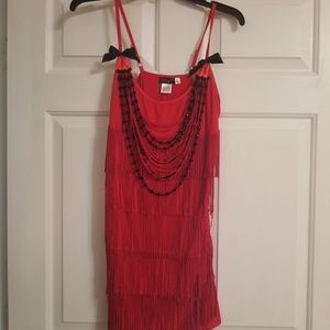 Beaded Flapper dress with frindge Large